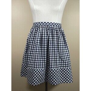 Norma Kamali Gingham Check Womens Skirt Size 18A ~ 100% Cotton  Elastic Waist
